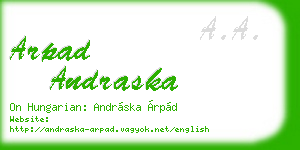 arpad andraska business card
